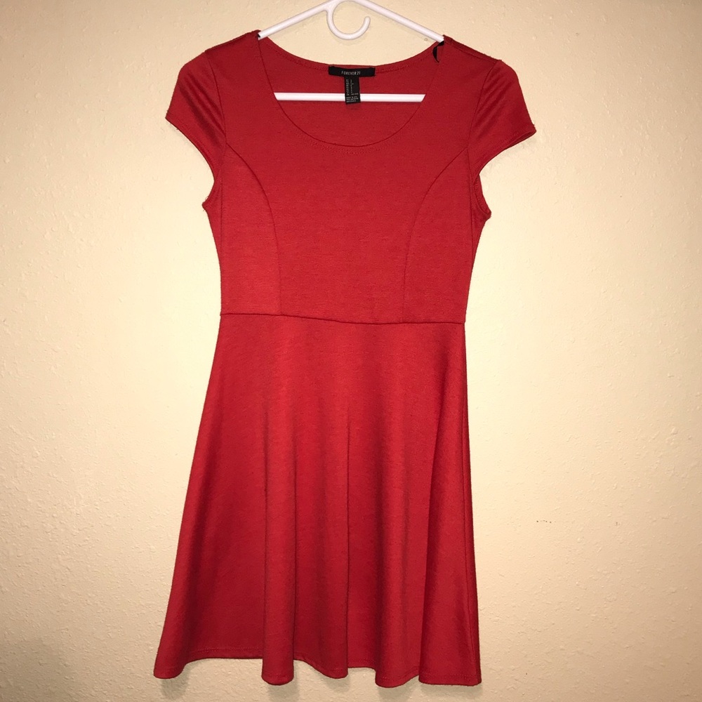 FOREVER 21 red skater dress